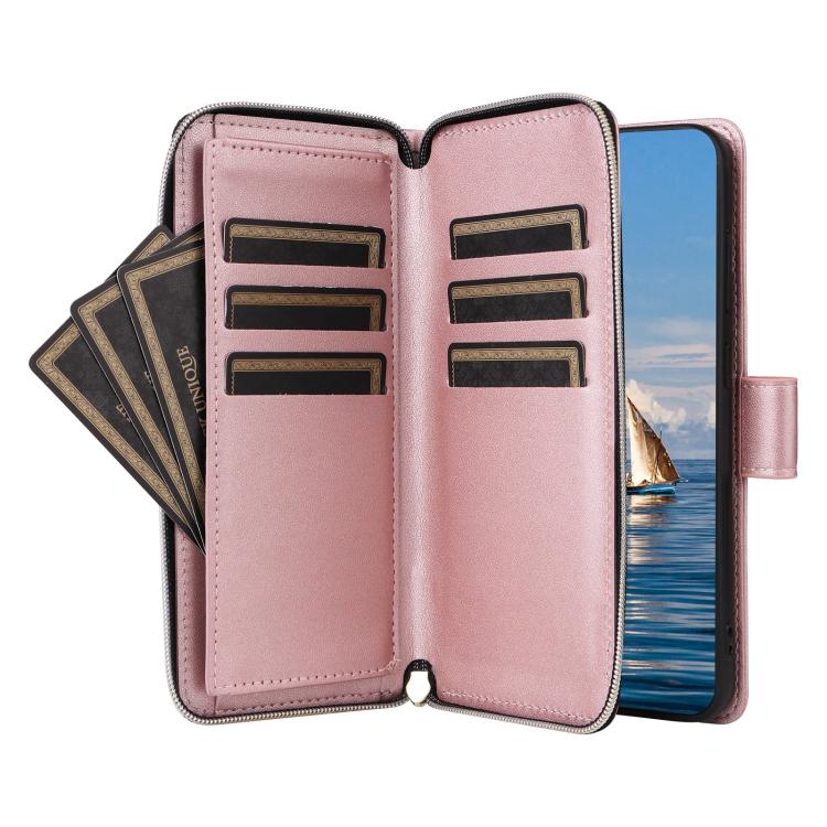For Samsung Galaxy S26 5G Crossbody Rhombic Zipper Tower Buckle Leather Phone Case with Lanyard