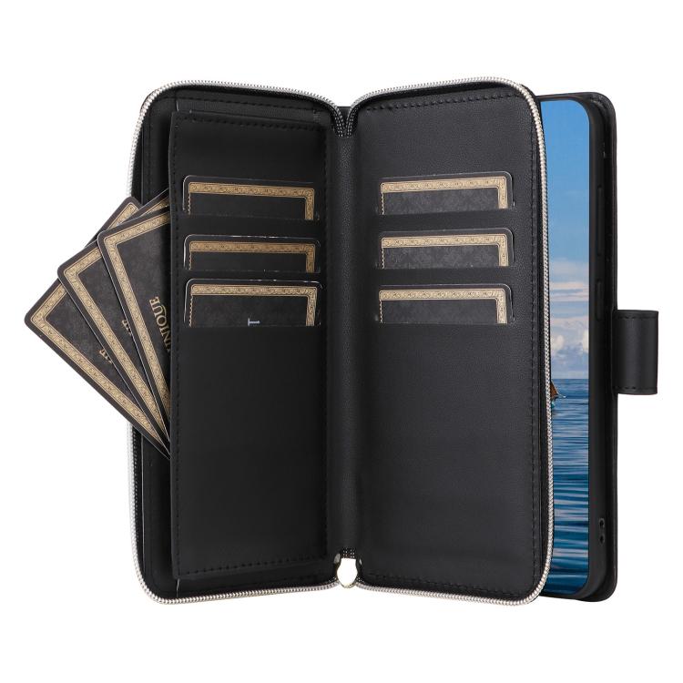 For Samsung Galaxy S26 5G Crossbody Rhombic Zipper Tower Buckle Leather Phone Case with Lanyard