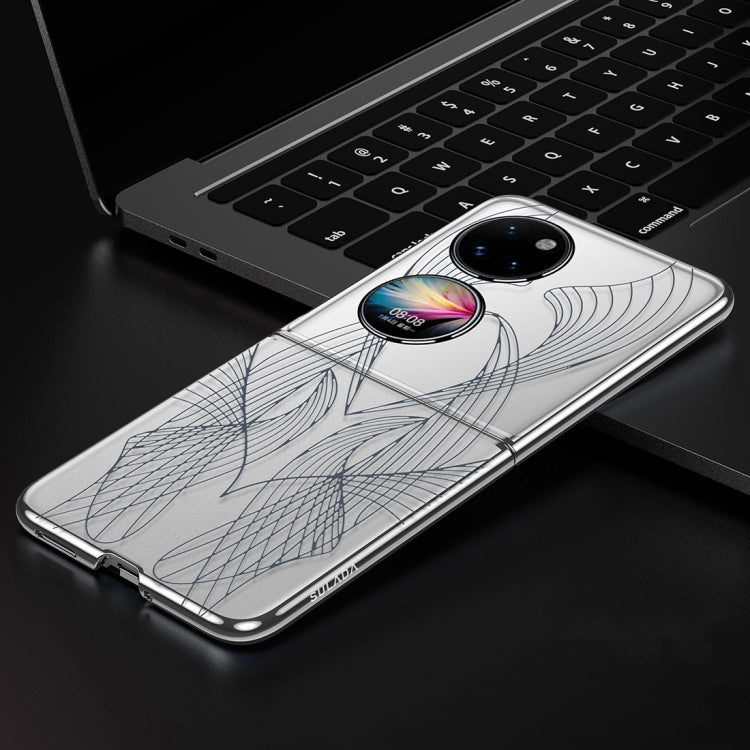 For Huawei P50 Pocket SULADA Electroplated Laser Engraving Texture PC Phone Case