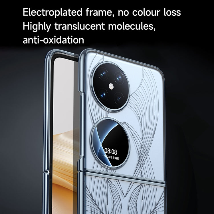 For Huawei P50 Pocket SULADA Electroplated Laser Engraving Texture PC Phone Case