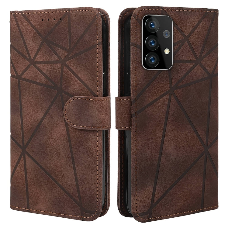 For Samsung Galaxy A32 4G Skin Feel Geometric Lines Leather Phone Case