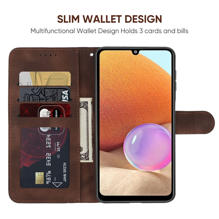 For Samsung Galaxy A32 4G Skin Feel Geometric Lines Leather Phone Case