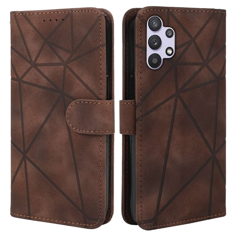 For Samsung Galaxy A32 5G Skin Feel Geometric Lines Leather Phone Case