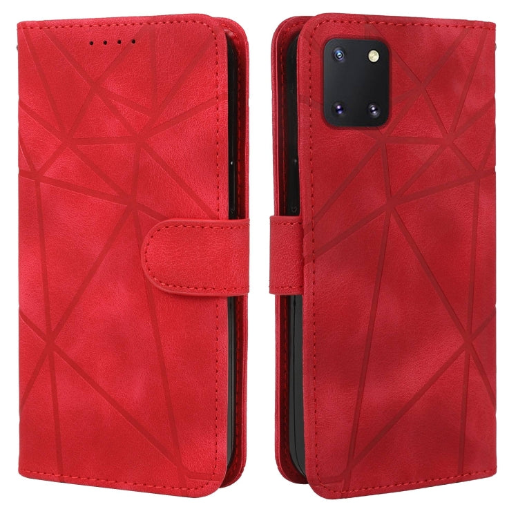 For Samsung Galaxy Note10 Lite Skin Feel Geometric Lines Leather Phone Case
