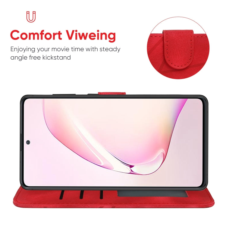 For Samsung Galaxy Note10 Lite Skin Feel Geometric Lines Leather Phone Case