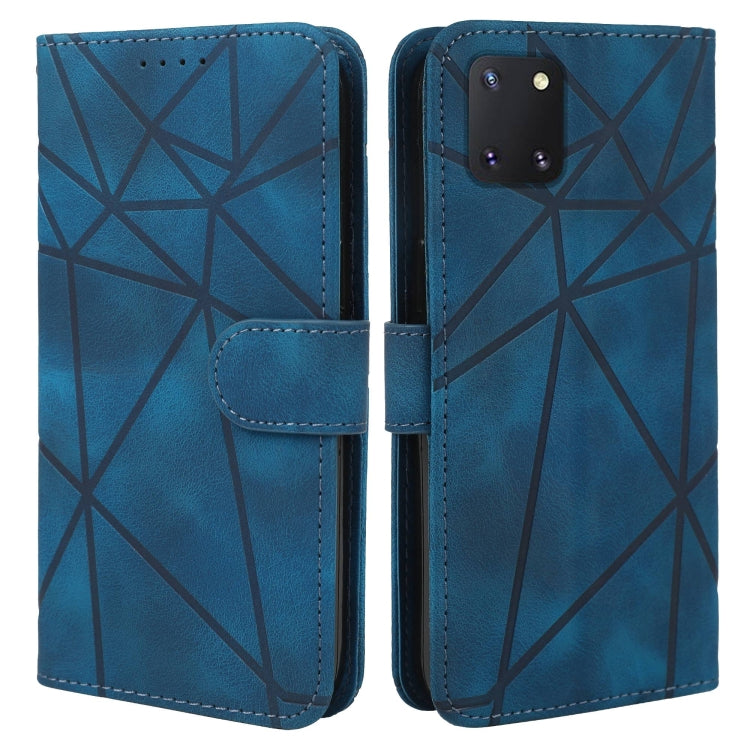 For Samsung Galaxy Note10 Lite Skin Feel Geometric Lines Leather Phone Case