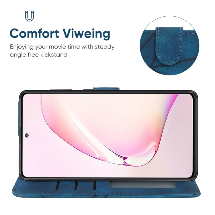 For Samsung Galaxy Note10 Lite Skin Feel Geometric Lines Leather Phone Case