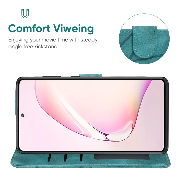 For Samsung Galaxy Note10 Lite Skin Feel Geometric Lines Leather Phone Case