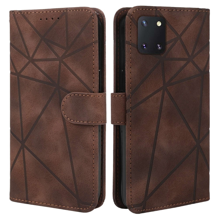 For Samsung Galaxy Note10 Lite Skin Feel Geometric Lines Leather Phone Case