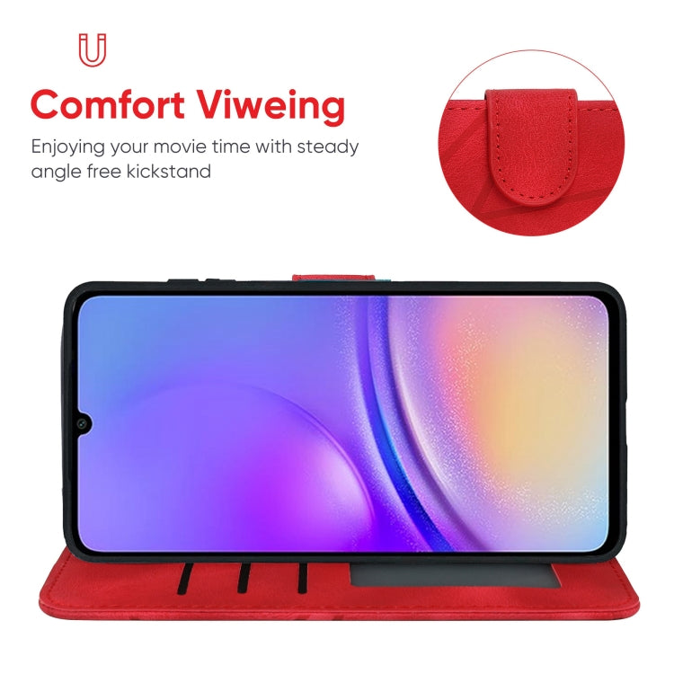 For Samsung Galaxy A05 Skin Feel Geometric Lines Leather Phone Case