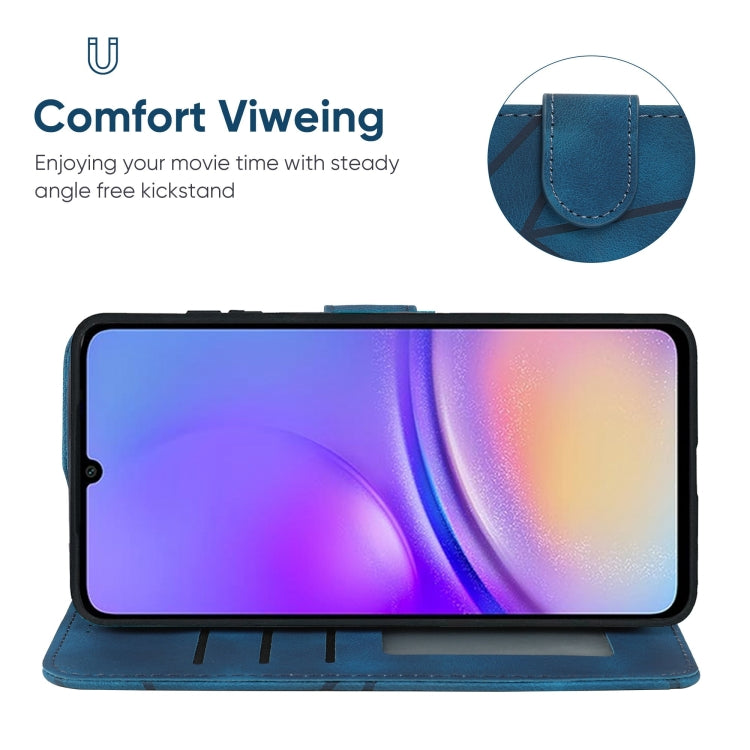 For Samsung Galaxy A05 Skin Feel Geometric Lines Leather Phone Case