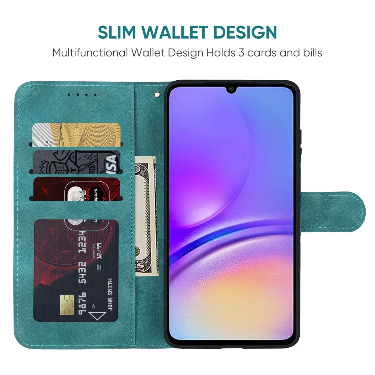 For Samsung Galaxy A05 Skin Feel Geometric Lines Leather Phone Case