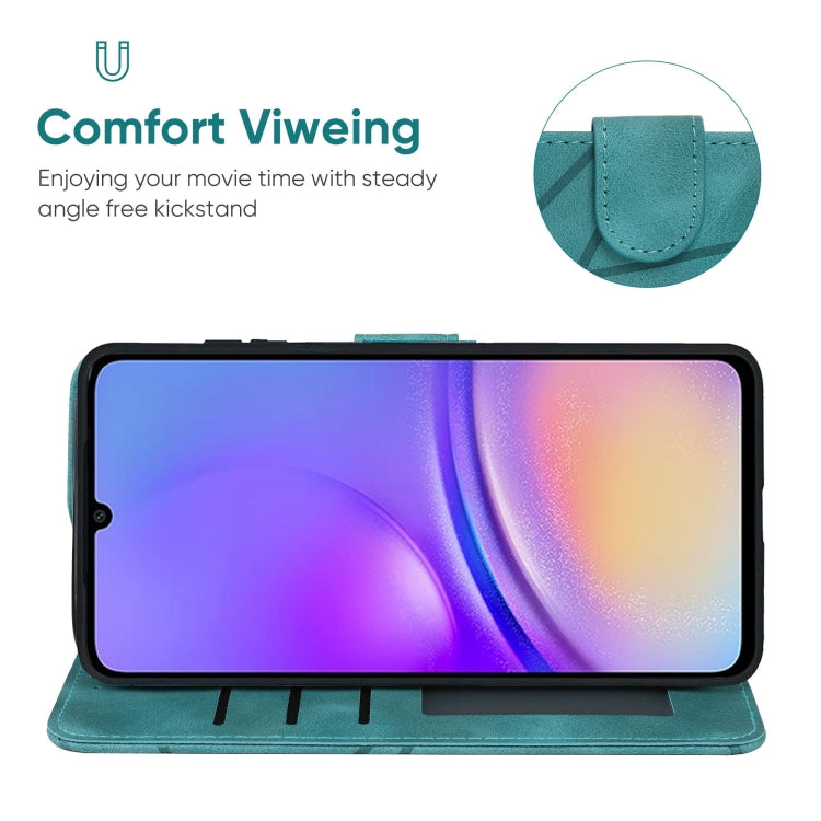 For Samsung Galaxy A05 Skin Feel Geometric Lines Leather Phone Case