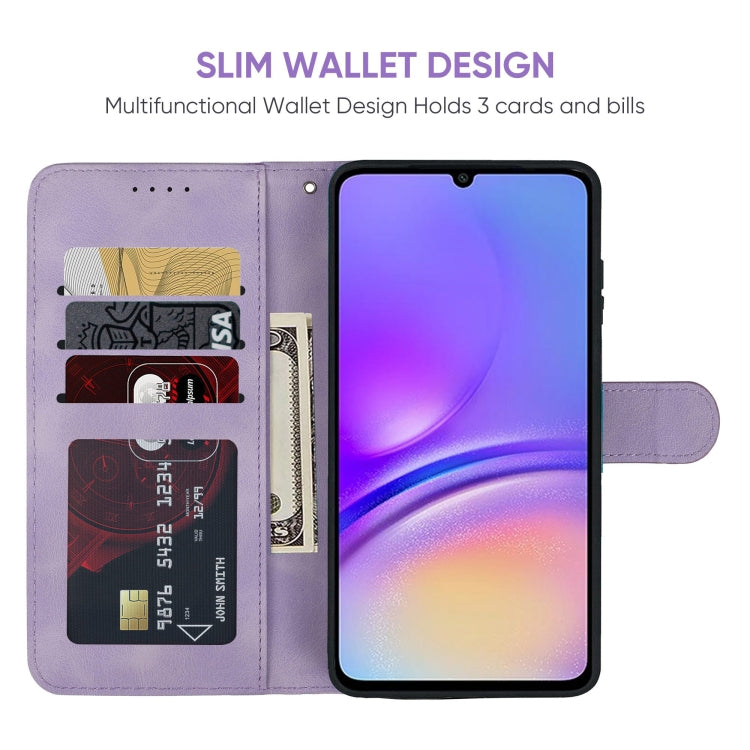 For Samsung Galaxy A05 Skin Feel Geometric Lines Leather Phone Case
