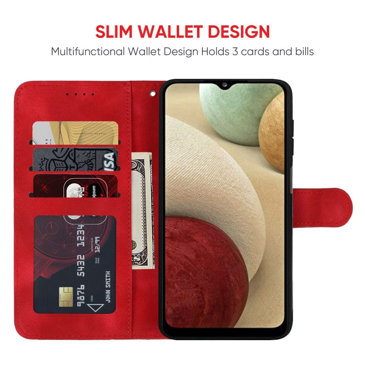 For Samsung Galaxy A12 Skin Feel Geometric Lines Leather Phone Case