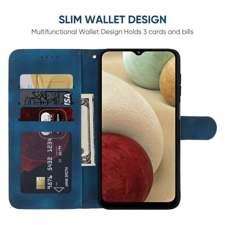 For Samsung Galaxy A12 Skin Feel Geometric Lines Leather Phone Case