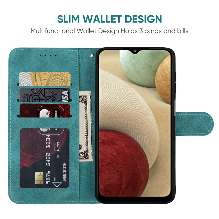 For Samsung Galaxy A12 Skin Feel Geometric Lines Leather Phone Case