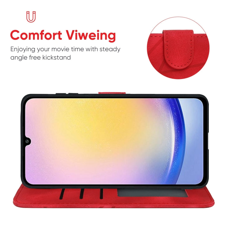 For Samsung Galaxy A25 5G Skin Feel Geometric Lines Leather Phone Case