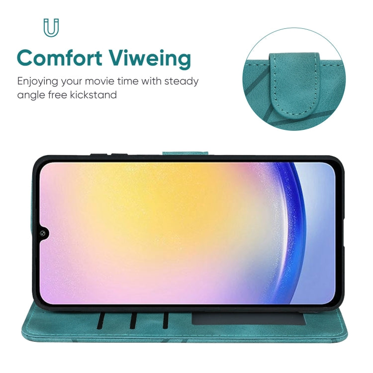 For Samsung Galaxy A25 5G Skin Feel Geometric Lines Leather Phone Case