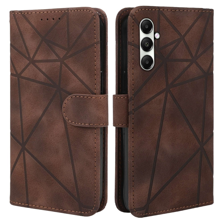 For Samsung Galaxy A25 5G Skin Feel Geometric Lines Leather Phone Case