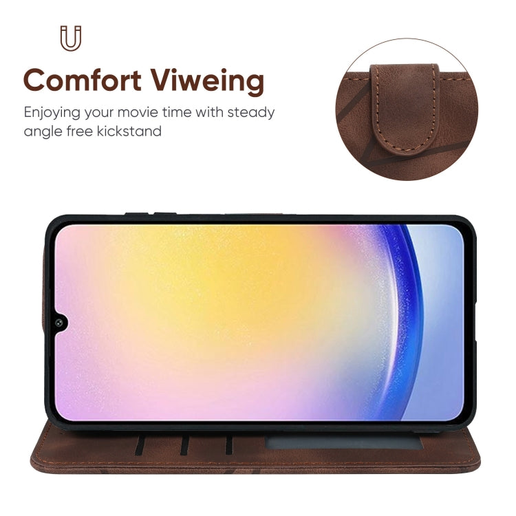 For Samsung Galaxy A25 5G Skin Feel Geometric Lines Leather Phone Case