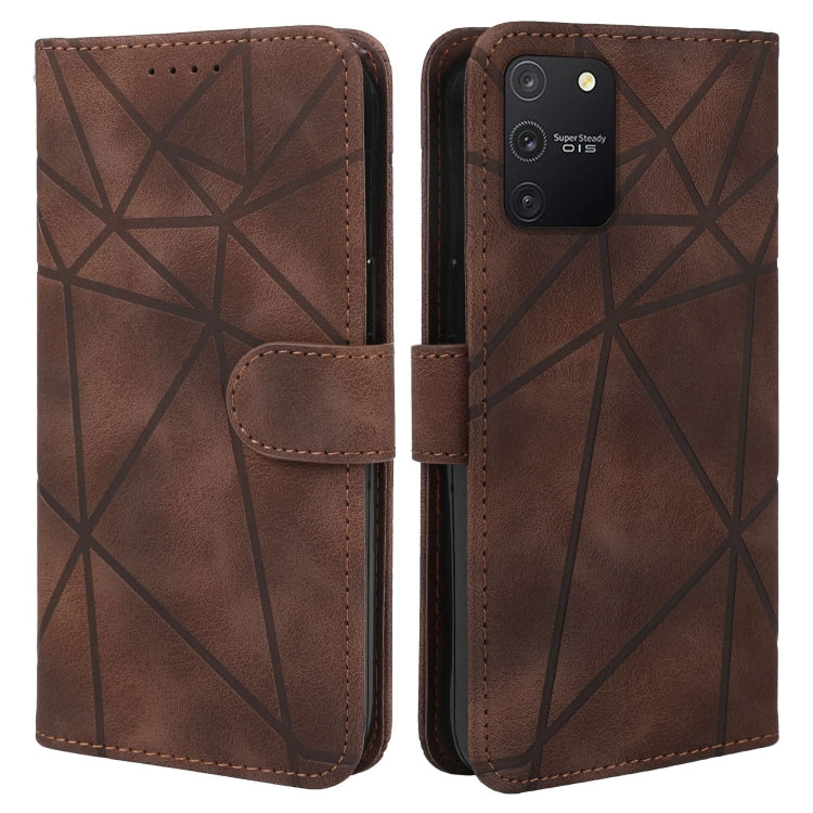 For Samsung Galaxy S10 Lite Skin Feel Geometric Lines Leather Phone Case