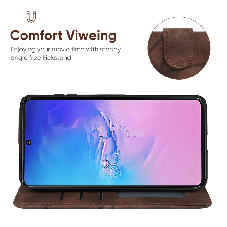 For Samsung Galaxy S10 Lite Skin Feel Geometric Lines Leather Phone Case