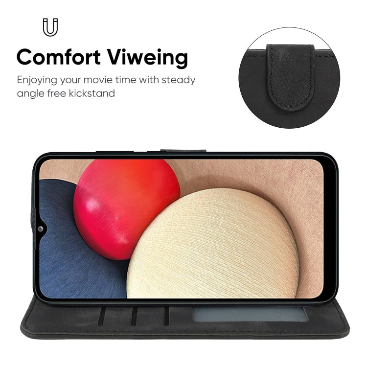 For Samsung Galaxy A02s US Skin Feel Geometric Lines Leather Phone Case
