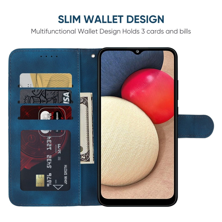 For Samsung Galaxy A02s US Skin Feel Geometric Lines Leather Phone Case