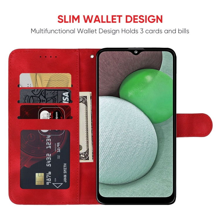 For Samsung Galaxy A03s US Skin Feel Geometric Lines Leather Phone Case