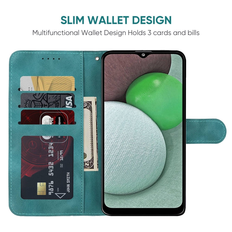 For Samsung Galaxy A03s US Skin Feel Geometric Lines Leather Phone Case