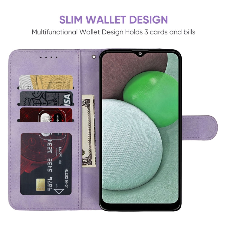 For Samsung Galaxy A03s US Skin Feel Geometric Lines Leather Phone Case