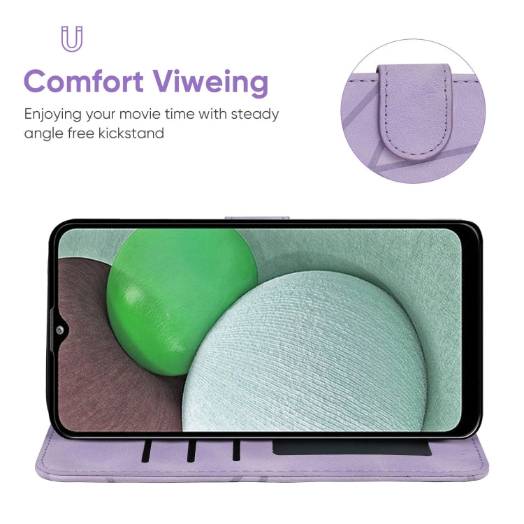 For Samsung Galaxy A03s US Skin Feel Geometric Lines Leather Phone Case