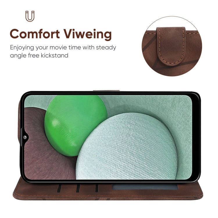 For Samsung Galaxy A03s US Skin Feel Geometric Lines Leather Phone Case