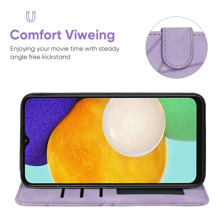 For Samsung Galaxy A13 5G Skin Feel Geometric Lines Leather Phone Case