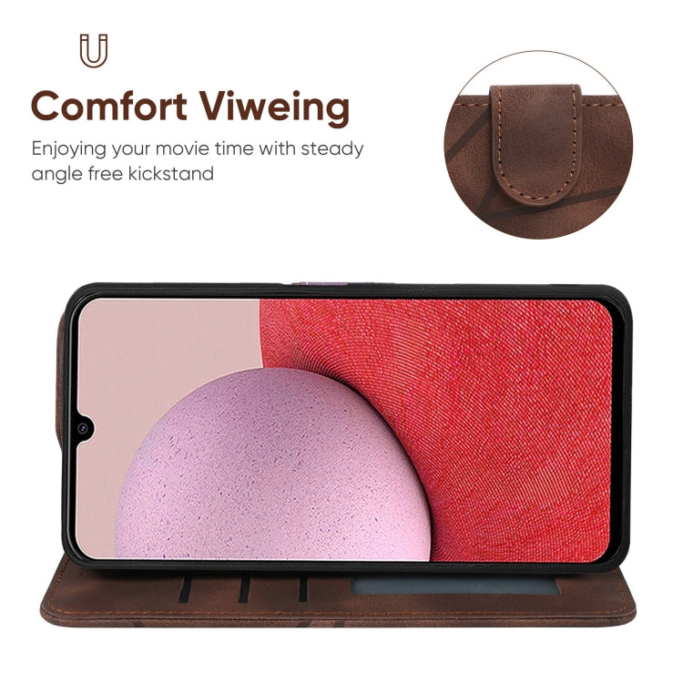 For Samsung Galaxy A14 5G / 4G Skin Feel Geometric Lines Leather Phone Case