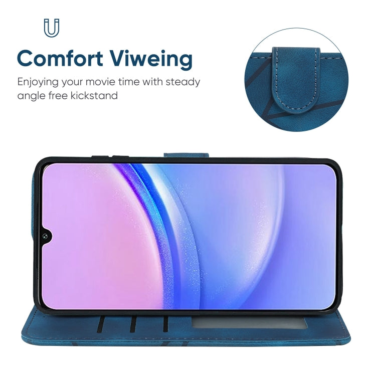 For Samsung Galaxy A15 Skin Feel Geometric Lines Leather Phone Case