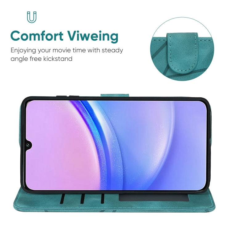 For Samsung Galaxy A15 Skin Feel Geometric Lines Leather Phone Case