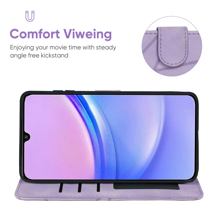 For Samsung Galaxy A15 Skin Feel Geometric Lines Leather Phone Case
