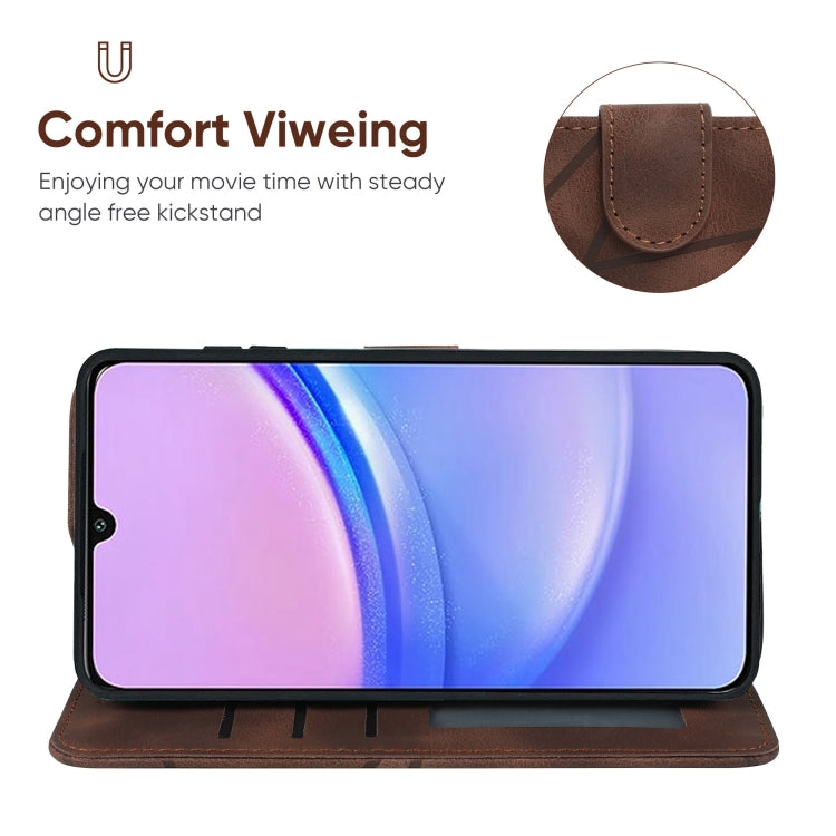 For Samsung Galaxy A15 Skin Feel Geometric Lines Leather Phone Case