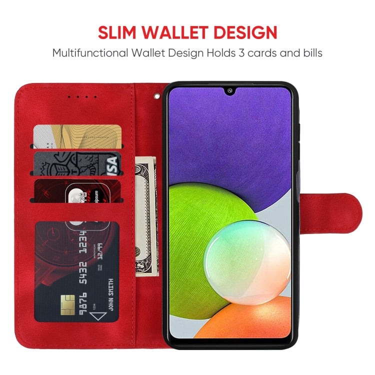 For Samsung Galaxy A22 4G Skin Feel Geometric Lines Leather Phone Case