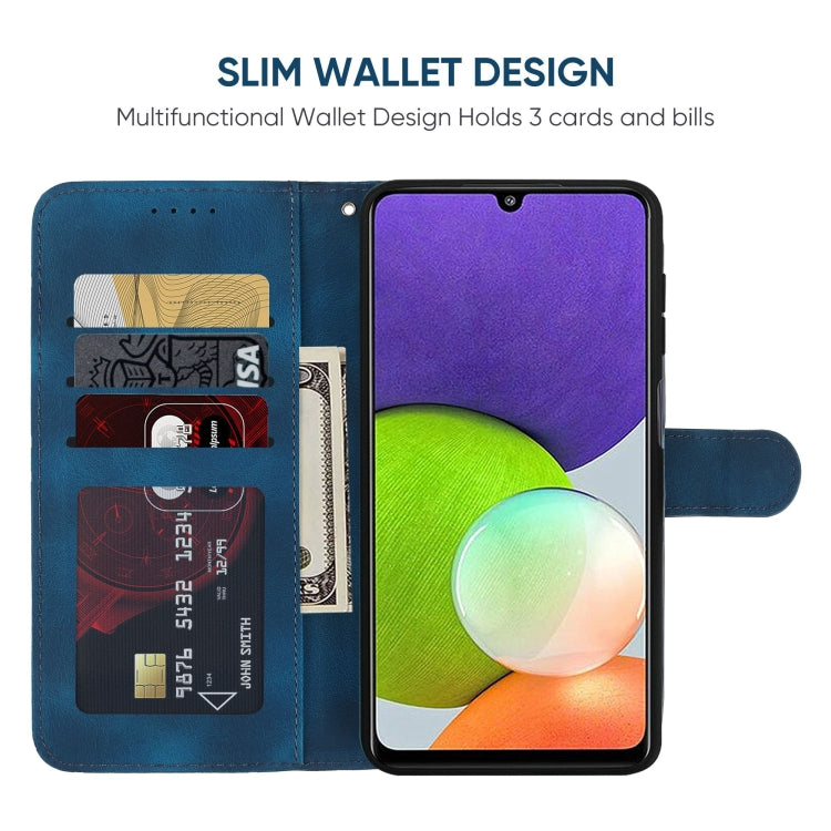 For Samsung Galaxy A22 4G Skin Feel Geometric Lines Leather Phone Case