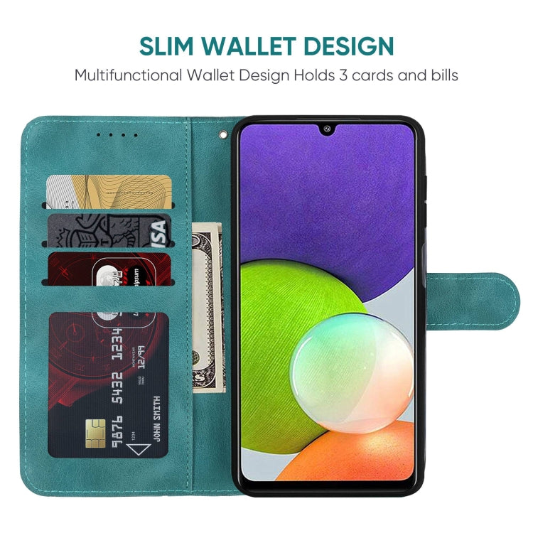 For Samsung Galaxy A22 4G Skin Feel Geometric Lines Leather Phone Case