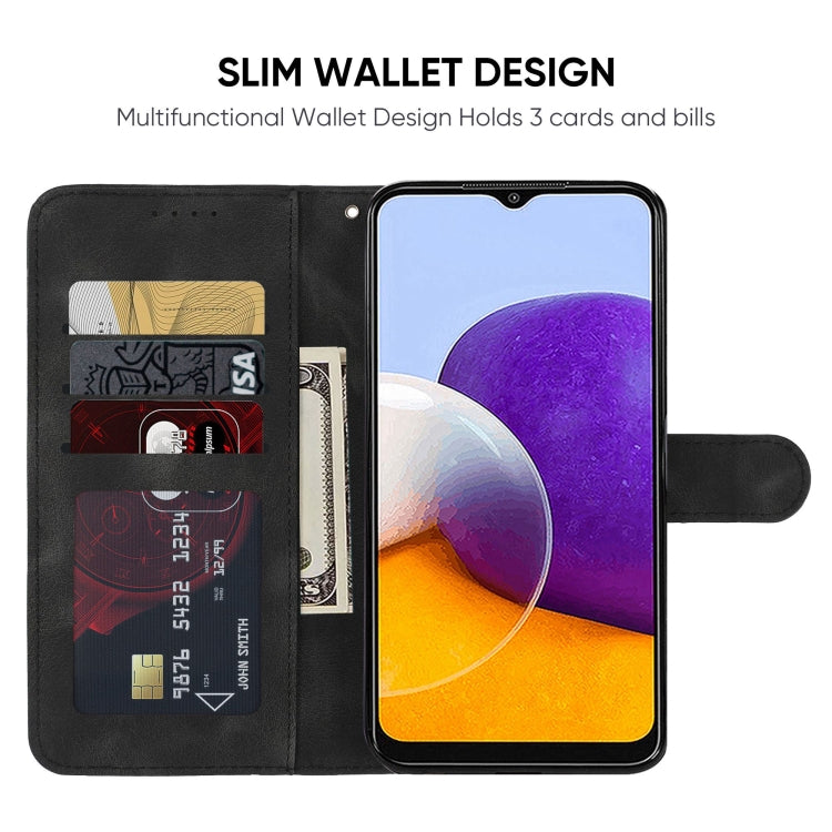 For Samsung Galaxy A22 5G Skin Feel Geometric Lines Leather Phone Case