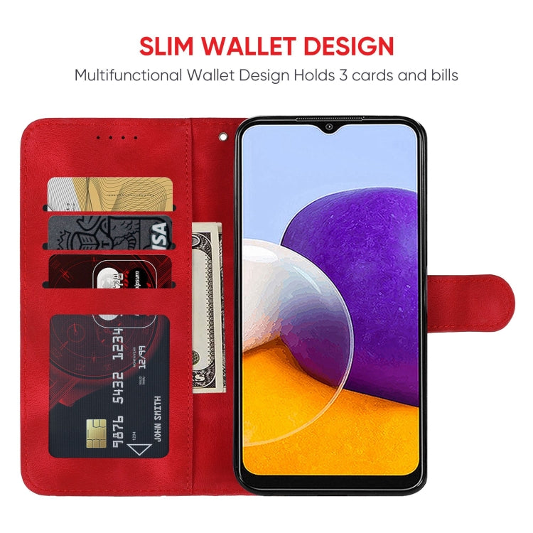 For Samsung Galaxy A22 5G Skin Feel Geometric Lines Leather Phone Case