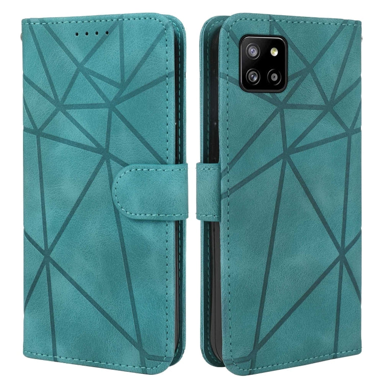 For Samsung Galaxy A22 5G Skin Feel Geometric Lines Leather Phone Case