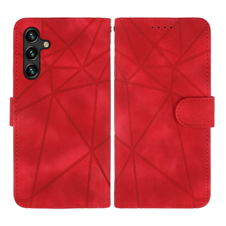 For Samsung Galaxy A24 4G Skin Feel Geometric Lines Leather Phone Case