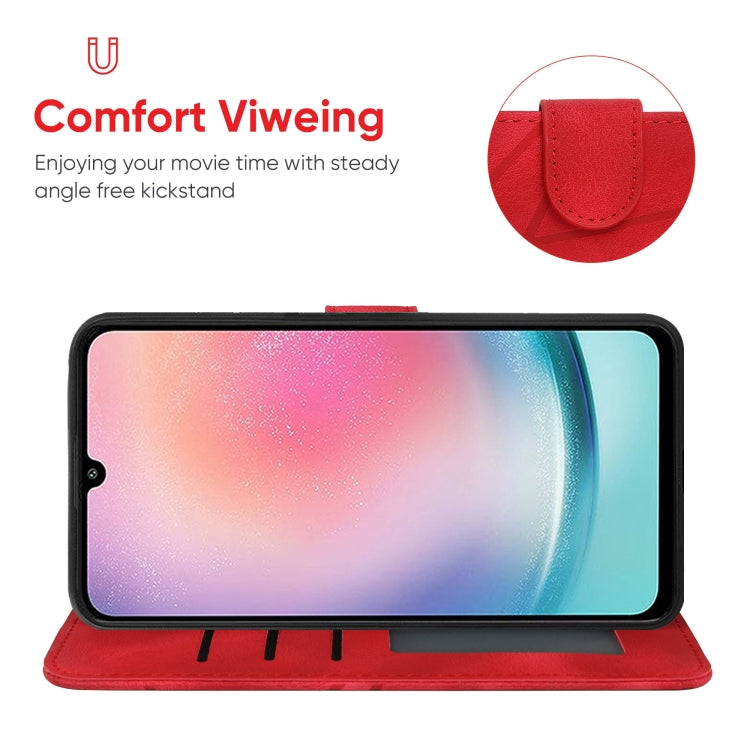 For Samsung Galaxy A24 4G Skin Feel Geometric Lines Leather Phone Case