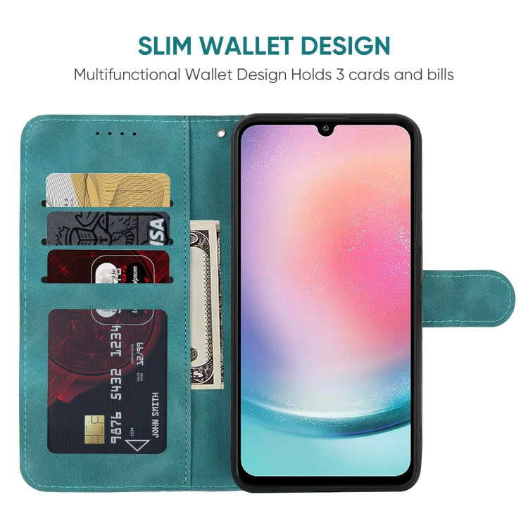 For Samsung Galaxy A24 4G Skin Feel Geometric Lines Leather Phone Case