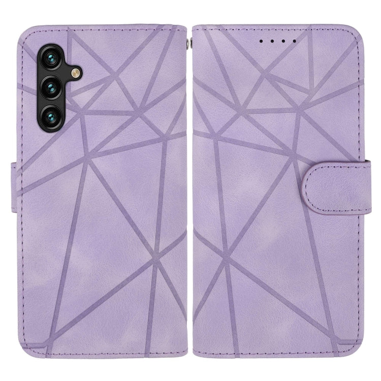 For Samsung Galaxy A24 4G Skin Feel Geometric Lines Leather Phone Case